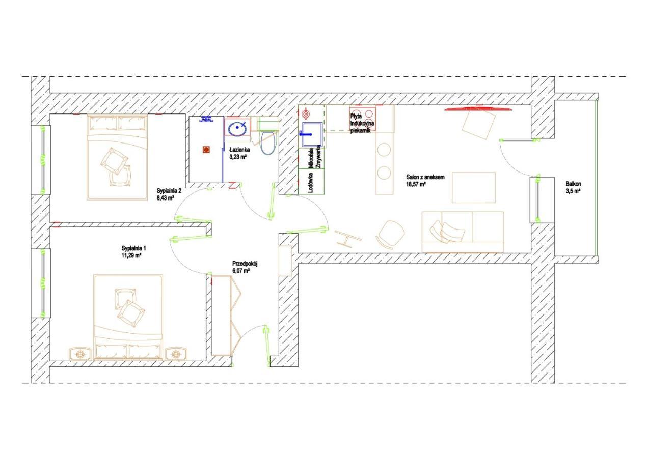 Apartament 3 Pokoje Balkon 50M2 Wyposazone Parking Apartment วรอตซวาฟ ภายนอก รูปภาพ